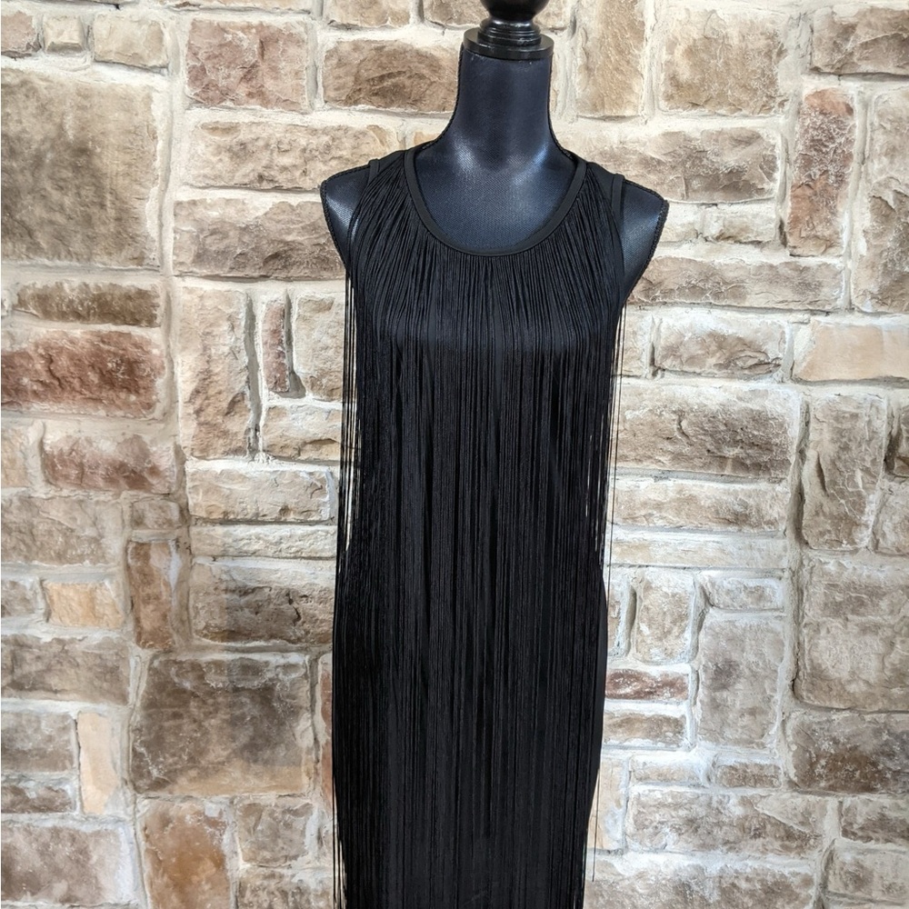 Sam Edelman Black Fringe Midi Dress